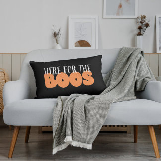 Here For The BOOS Funny Halloween Lumbar Pillow