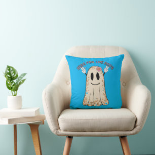 HERE FOR THE BOO'S funny spooky halloween ghost    Throw Pillow
