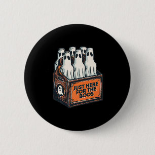 Here For The Boos Halloween 6 Pack Booze Ghost Bee 2 Inch Round Button