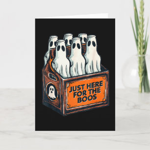 Here For The Boos Halloween 6 Pack Booze Ghost Bee Card