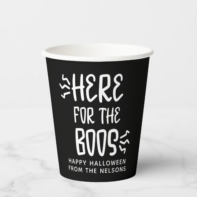 Here for the Boos Halloween Disposable  Paper Cups (Front)