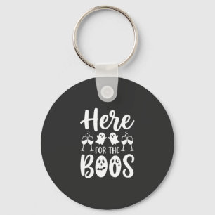 Here For The Boos Halloween Ghost Design_1 Keychain