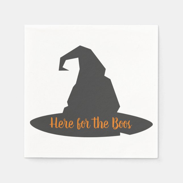 Here for the Boos Halloween Party Napkin (Front)