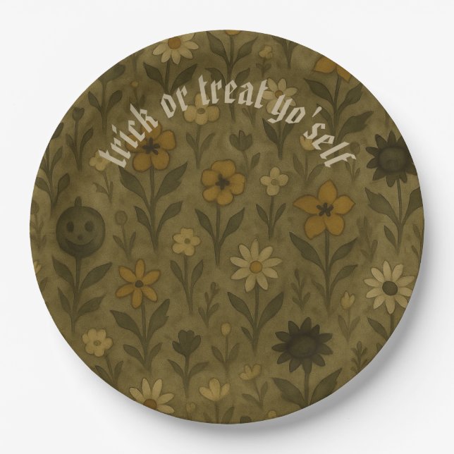 Here for the "Boos" Trick or Treat Yo'Self Paper Plate (Front)