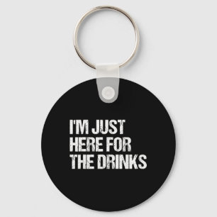 Here For The Drinks Funny Simple Halloween Costume Keychain