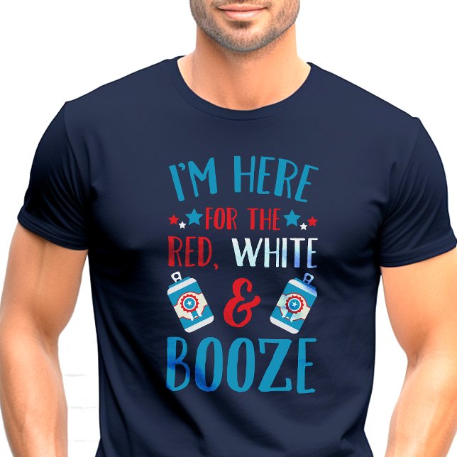 Here For The Red White and Booze Funny Patriotic Tri-Blend Shirt (Creator Uploaded)