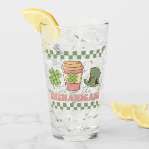 Here For The Shenanigans - Clover Coffee Glass