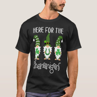 Here For The Shenanigans St Patrick's Day Gnomes T-Shirt