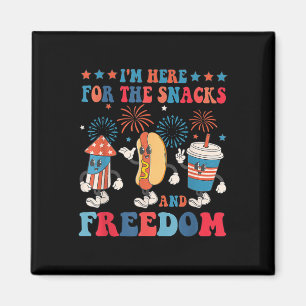 Here For The Snacks And Freedom 4th Of July  Magnet