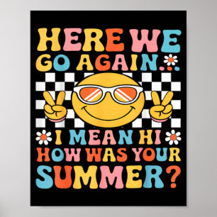 Here Go Funny Tutor Back To School Teacher Flying Poster