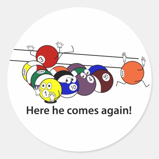 Here He Comes stickers (Front)