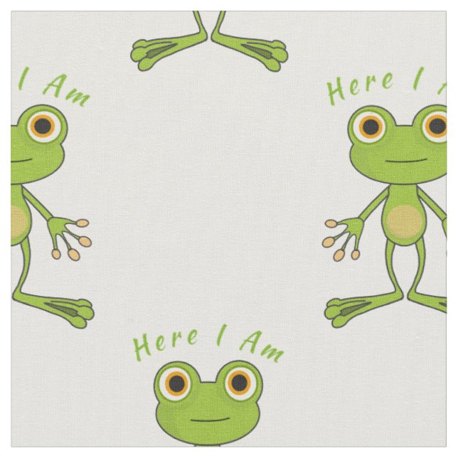 Here I am cute frog Thunder_Cove  Fabric (Close Up)