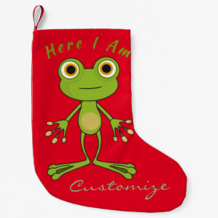 Here I am cute frog  Thunder_Cove  Small Christmas Stocking
