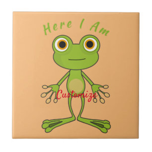 Here I am cute frog Thunder_Cove Tile