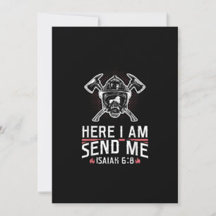 Here I Am Send Me Isaiah 68 Firefighter Holiday Card
