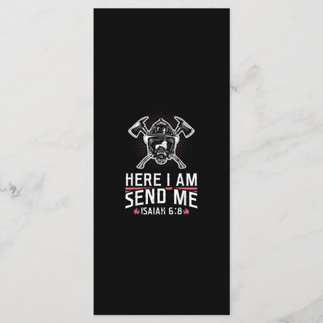 Here I Am Send Me Isaiah 68 Firefighter Menu (Front)