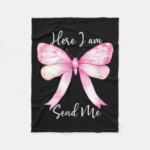 Here I Am Send Me Women Lord Send Me Christian Nk Fleece Blanket