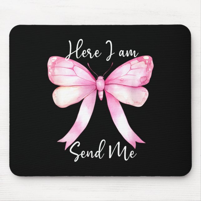 Here I Am Send Me Women Lord Send Me Christian Nk  Mouse Pad (Front)