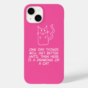 Here is the drawing of a cat Case-Mate iPhone 14 case