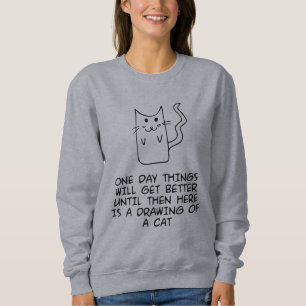 Here is the drawing of a cat sweatshirt