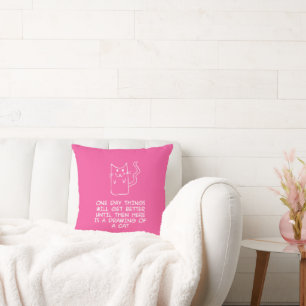 Here is the drawing of a cat throw pillow