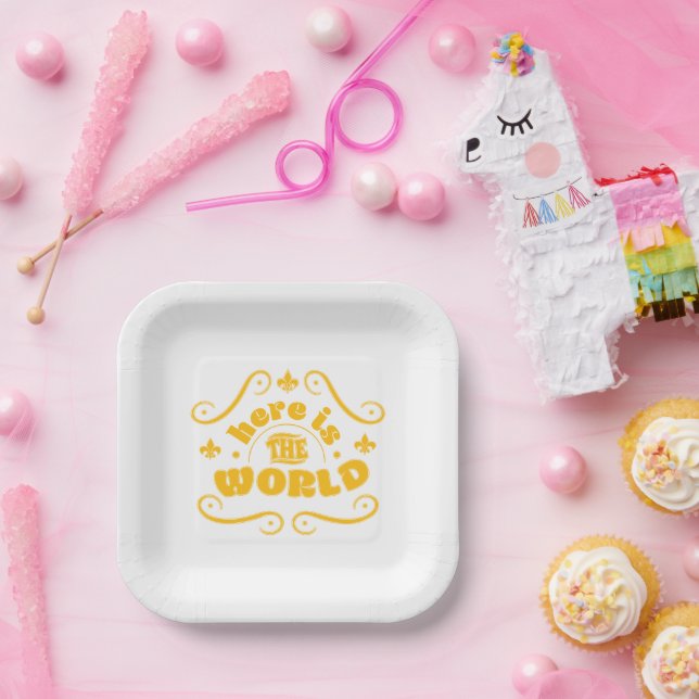 Here is the world paper plate (Party)