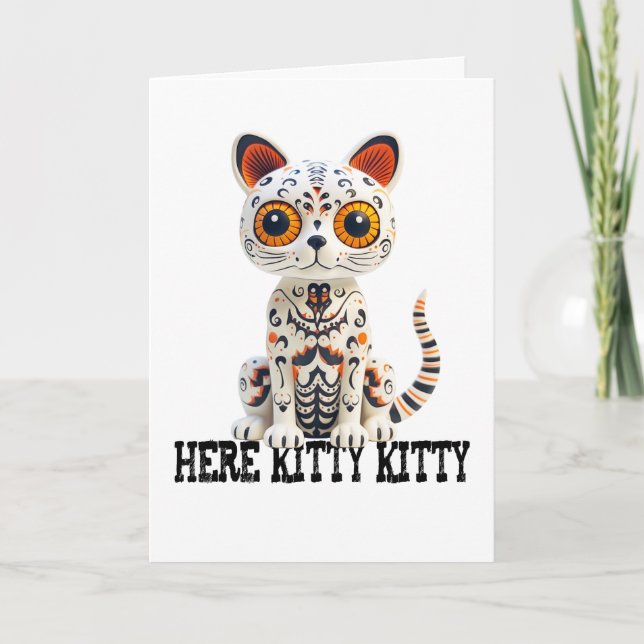 Here kitty cat mom dad kitten halloween DOTD Card (Front)