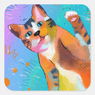 Here Kitty Kitty Square Sticker