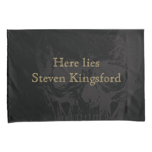 Here Lies (YOU) Pillow Cases RIP Black