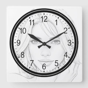 Here’s looking at you designer square wall clock