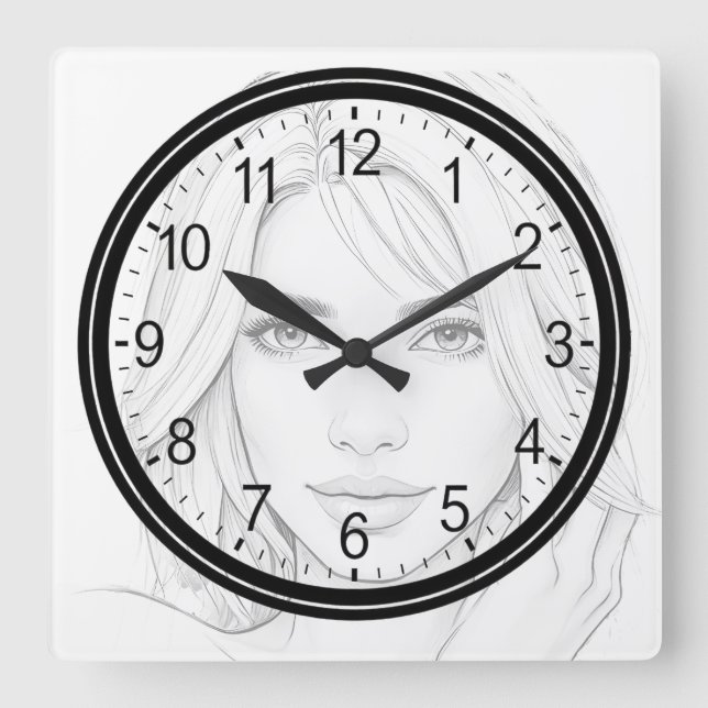 Here’s looking at you designer square wall clock (Front)