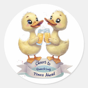  Here’s the optimized listing for "Cheers to Quack Classic Round Sticker