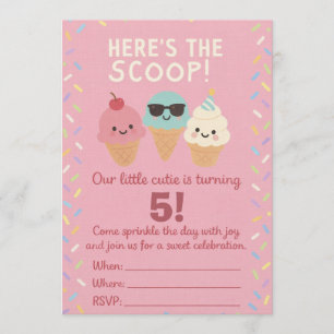 Here’s the Scoop Ice Cream Birthday Invite
