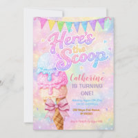 Here’s the Scoop Pastel Rainbow Glitter Birthday