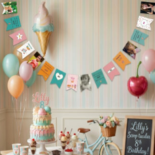 Here,s the scoop Viral Aesthetic Birthday Bunting Flags