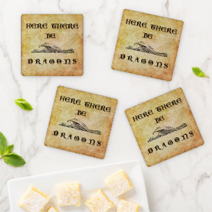 Here There Be Dragons Coaster Set