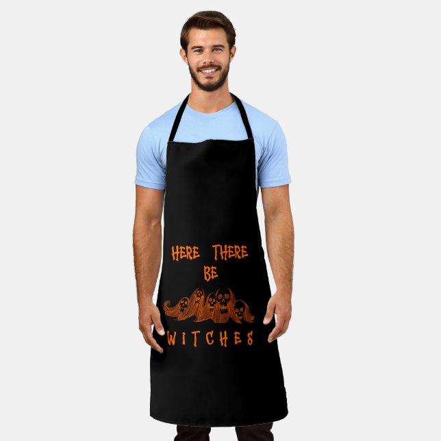 Here There Be Witches All-Over Print Apron (Worn)