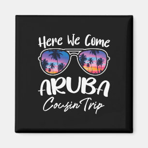 Here We Come Aru Beach Lover Cousin Trip Summer Br Magnet