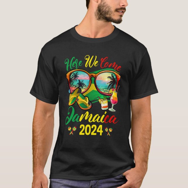 Here We Come Jamaica 2024 Family Vacation Matching T-Shirt (Front)