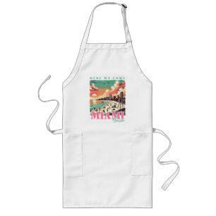 Here We Come Miami Florida – Vintage Miami Beach Long Apron
