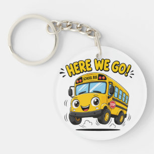Here We Go School Bus Back to School Keychain