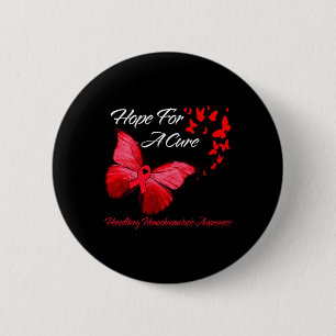 Hereditary Hemochromatosis Awareness Butterfly Red 2 Inch Round Button