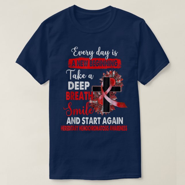 Hereditary Hemochromatosis Awareness Cross Leopard T-Shirt (Design Front)