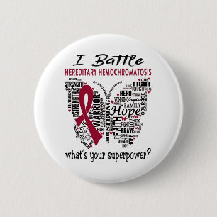 Hereditary Hemochromatosis Awareness Month Ribbon 2 Inch Round Button