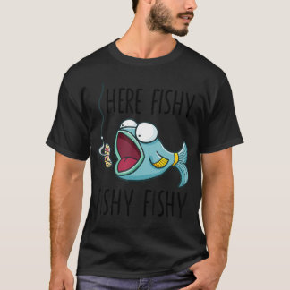 HereFishy oddler Boys Girls Funny Fishing girl T-Shirt