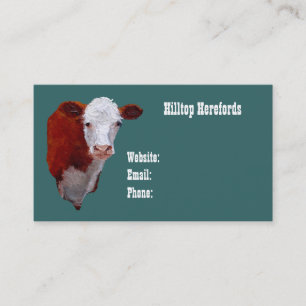 Hereford Beef: Business Card: Oil Painted Art Card