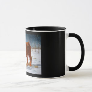 HEREFORD BEEF COW: PASTEL PAINTING: SNOW MUG