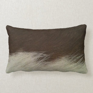 Hereford Brown and White Faux Cowhide Lumbar Lumbar Pillow