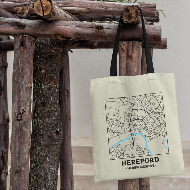 Hereford, Herefordshire City Map Tote Bag (Creator Uploaded)