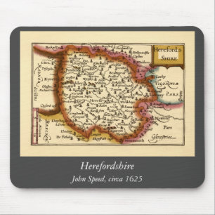 Herefordshire County England Old Antiquarian Map Mouse Pad
